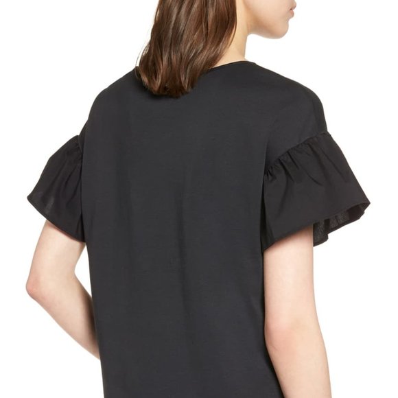 Halogen Flutter Sleeve Cotton Knit Top - Picture 2 of 8